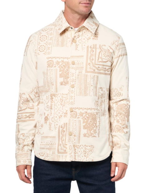 Мужская куртка-рубашка GUESS с принтом 1159848305 (Бежевый M)