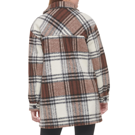 Женская куртка-рубашка Calvin Klein в клетку 1159849481 (Коричневый XS)