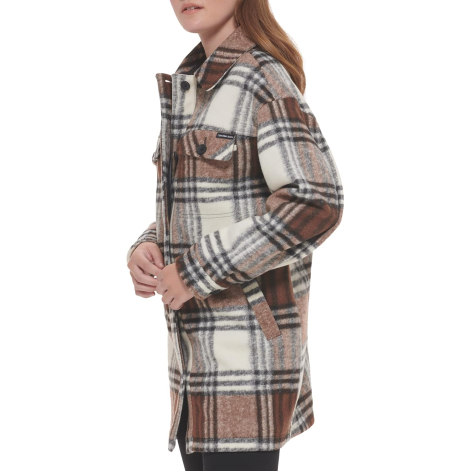 Женская куртка-рубашка Calvin Klein в клетку 1159849481 (Коричневый XS)