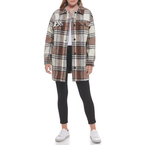 Женская куртка-рубашка Calvin Klein в клетку 1159849481 (Коричневый XS)