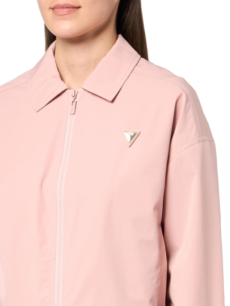 Женская куртка-рубашка GUESS легкая ветровка на молнии 1159849929 (Розовый XL)