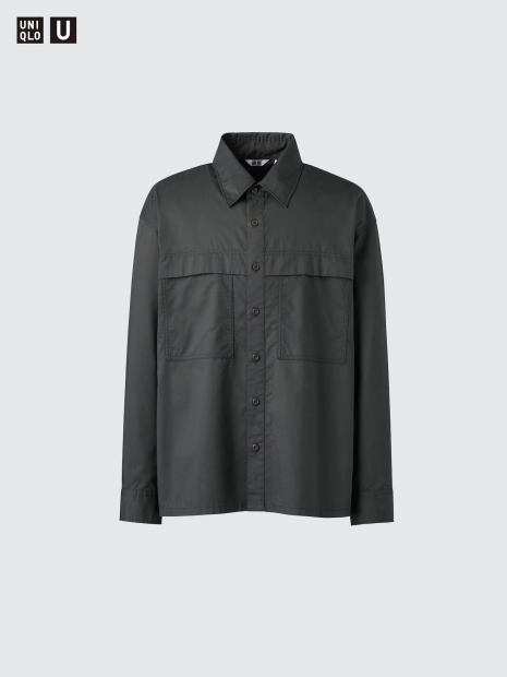 Лёгкая куртка-рубашка Uniqlo на пуговицах 1159850494 (Черный XL)
