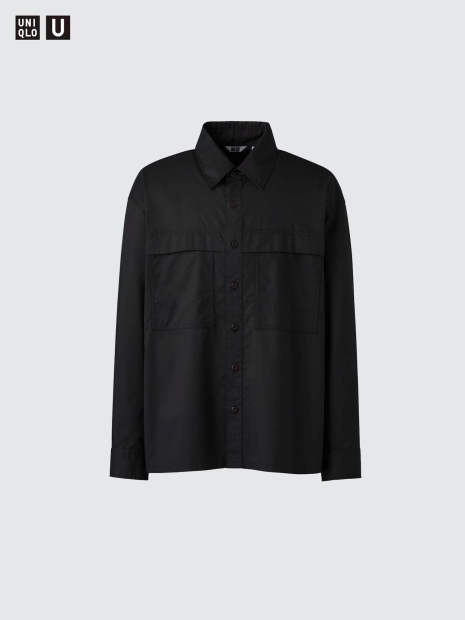 Легка куртка-сорочка Uniqlo на гудзиках 1159851131 (Чорний L)