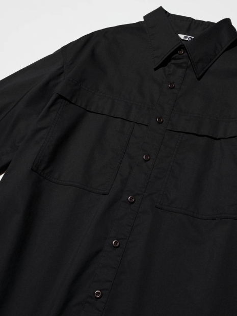 Легка куртка-сорочка Uniqlo на гудзиках 1159851131 (Чорний L)