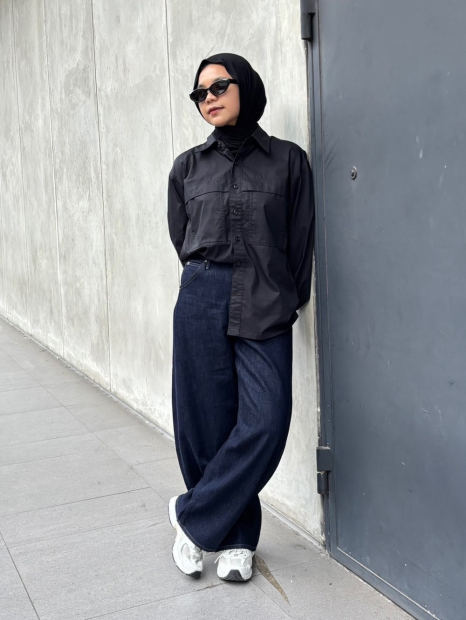 Легка куртка-сорочка Uniqlo на гудзиках 1159851131 (Чорний L)