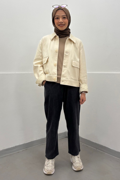 Куртка-сорочка Uniqlo на гудзиках 1159851135 (Молочний XXL)