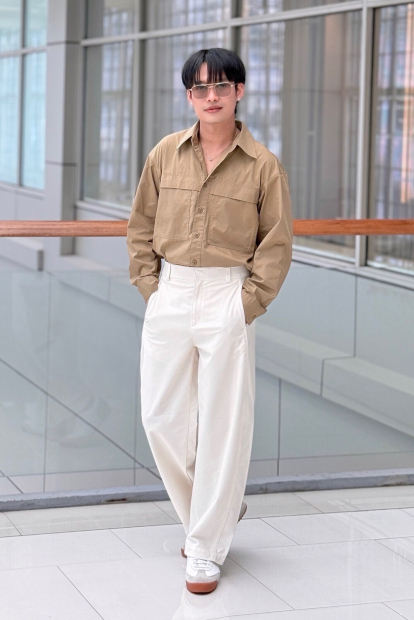 Легка куртка-сорочка Uniqlo на гудзиках 1159852473 (Коричневий XL)