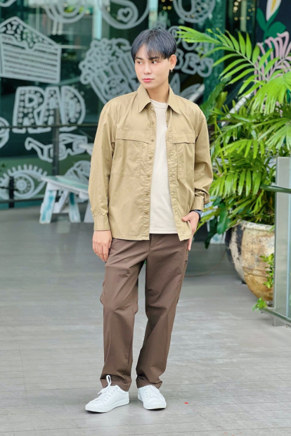 Легка куртка-сорочка Uniqlo на гудзиках 1159852473 (Коричневий XL)