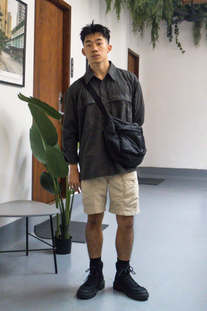 Лёгкая куртка-рубашка Uniqlo на пуговицах 1159854236 (Серый M)