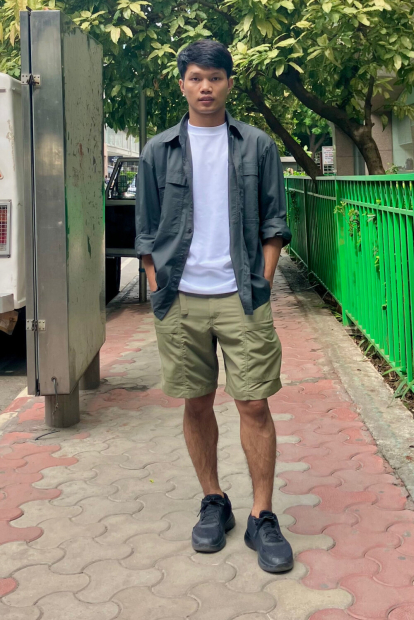 Лёгкая куртка-рубашка Uniqlo на пуговицах 1159854236 (Серый M)