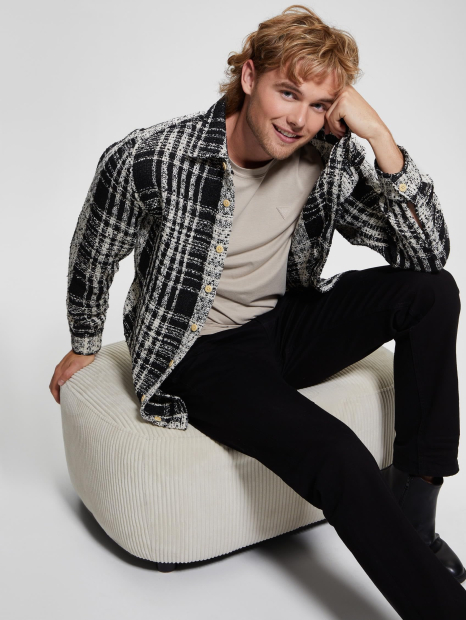 Твидовая куртка-рубашка GUESS 1159855026 (Черный XL)