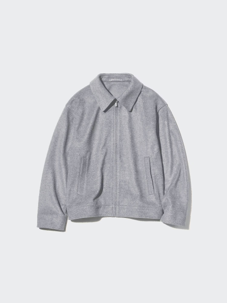 Куртка-рубашка оверсайз UNIQLO на молнии 1159855770 (Серый L)