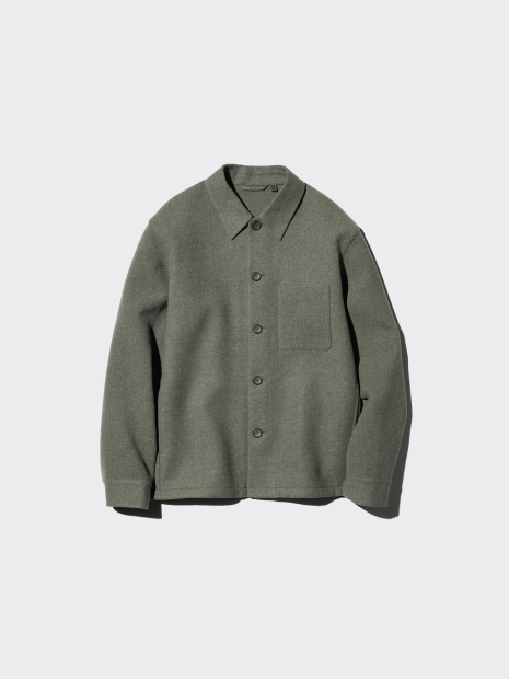 Куртка-рубашка UNIQLO на пуговицах 1159833774 (Зеленый M)