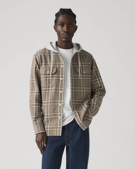 Чоловіча куртка-сорочка Levi's з капюшоном 1159861519 (Коричневий XXL)