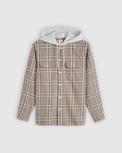 Чоловіча куртка-сорочка Levi's з капюшоном 1159861519 (Коричневий XXL)