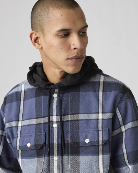 Чоловіча куртка-сорочка Levi's з капюшоном 1159862330 (Синій XXL)