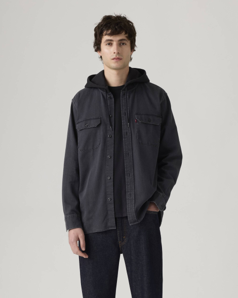 Чоловіча куртка-сорочка Levi's з капюшоном 1159909305 (Чорний L)