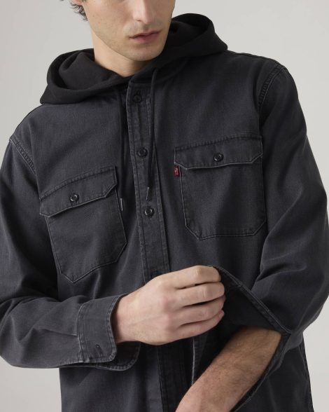 Мужская куртка-рубашка Levi's с капюшоном 1159909305 (Черный L)
