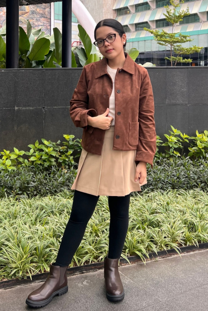 Укорочена куртка-сорочка Uniqlo з екозамші 1160344947 (Коричневий M)