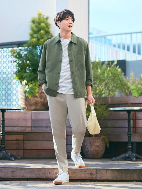 Куртка-рубашка UNIQLO на пуговицах 1160676049 (Зеленый XL)