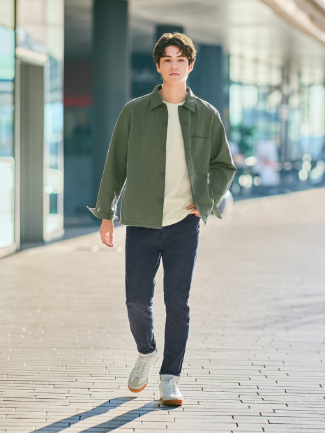 Куртка-рубашка UNIQLO на пуговицах 1160676049 (Зеленый XL)