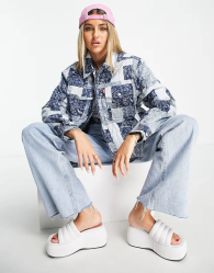 Женская стеганая куртка Levi's с принтом 1159843134 (Синий XS)