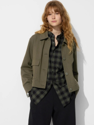 Куртка-рубашка Uniqlo на пуговицах 1159842264 (Зеленый XXL)
