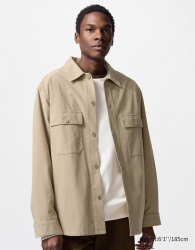 Куртка-сорочка Uniqlo на гудзиках 1159844110 (Бежевий XL)