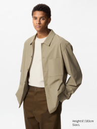 Куртка-рубашка Uniqlo на пуговицах 1159845076 (Бежевый M)
