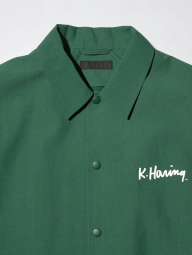 Куртка-рубашка Keith Haring UNIQLO на кнопках 1159849427 (Зеленый 3XL)