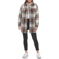 Женская куртка-рубашка Calvin Klein в клетку 1159849481 (Коричневый XS)