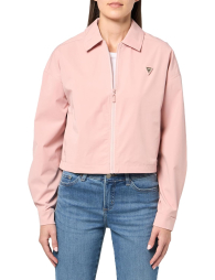 Женская куртка-рубашка GUESS легкая ветровка на молнии 1159849929 (Розовый XL)