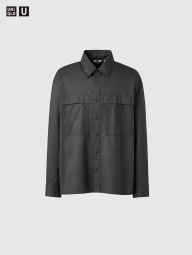 Лёгкая куртка-рубашка Uniqlo на пуговицах 1159850494 (Черный XL)