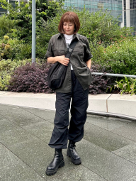 Лёгкая куртка-рубашка Uniqlo на пуговицах 1159850494 (Черный XL)