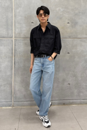 Легка куртка-сорочка Uniqlo на гудзиках 1159851131 (Чорний L)