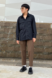 Легка куртка-сорочка Uniqlo на гудзиках 1159851131 (Чорний L)