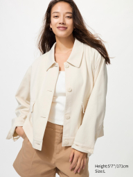 Куртка-сорочка Uniqlo на гудзиках 1159851135 (Молочний XXL)