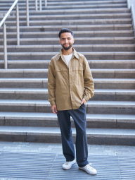 Легка куртка-сорочка Uniqlo на гудзиках 1159852473 (Коричневий XL)