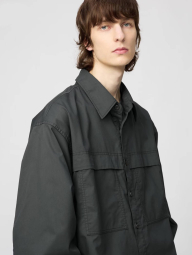 Лёгкая куртка-рубашка Uniqlo на пуговицах 1159854236 (Серый M)