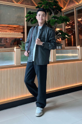 Лёгкая куртка-рубашка Uniqlo на пуговицах 1159854236 (Серый M)