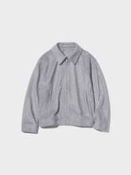 Куртка-рубашка оверсайз UNIQLO на молнии 1159855770 (Серый L)