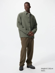 Куртка-рубашка UNIQLO на пуговицах 1159855926 (Зеленый XL)