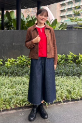 Укорочена куртка-сорочка Uniqlo з екозамші 1160344947 (Коричневий M)