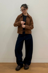 Укорочена куртка-сорочка Uniqlo з екозамші 1160344947 (Коричневий M)