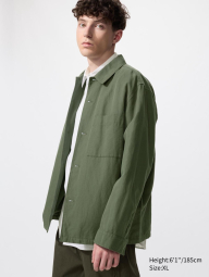 Куртка-рубашка UNIQLO на пуговицах 1160676049 (Зеленый XL)