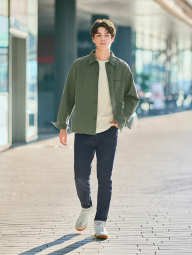 Куртка-рубашка UNIQLO на пуговицах 1160676049 (Зеленый XL)