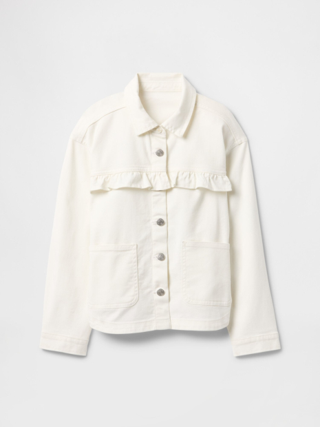 Джинсовая куртка-рубашка для девочки GAP 1159848155 (Белый XL)