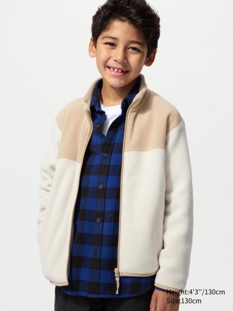 Детская флисовая куртка UNIQLO 1159855909 (Бежевый/Молочный 155-165) на рост 155-165 см