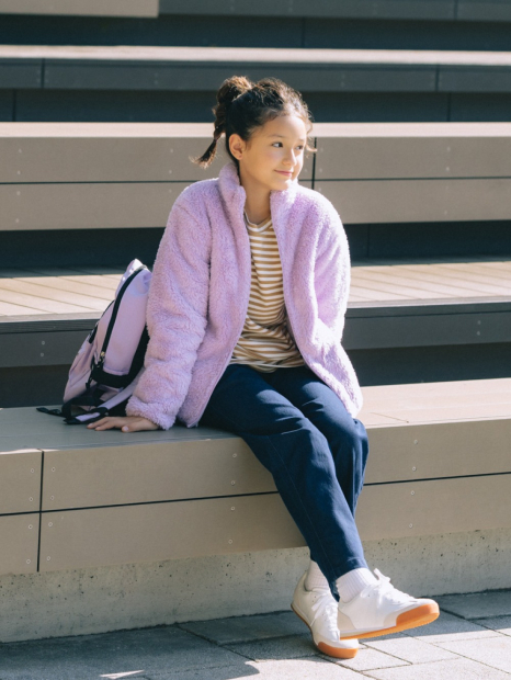 Детская мягкая куртка UNIQLO из искусственного меха 1159856884 (Сиреневый 13) на рост 155-165 см