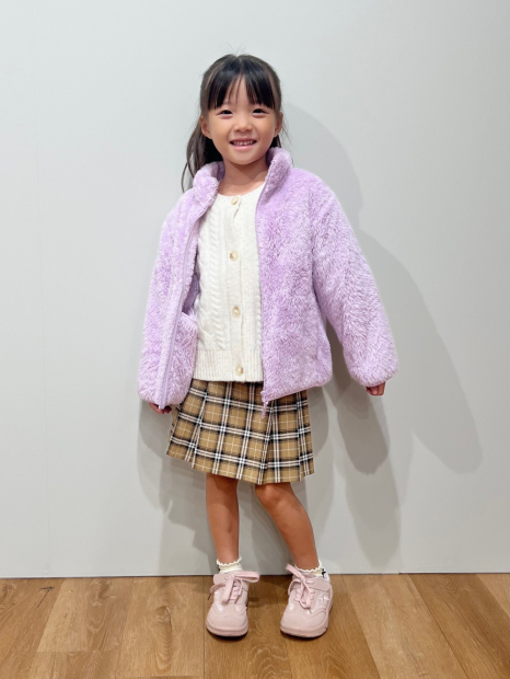 Детская мягкая куртка UNIQLO из искусственного меха 1159856884 (Сиреневый 13) на рост 155-165 см
